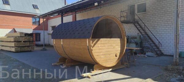 Баня бочка с полупанорамой